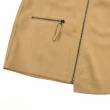 【OUWEY 歐薇】不對稱口袋造型拉鍊附腰帶短裙3222072006(卡其)