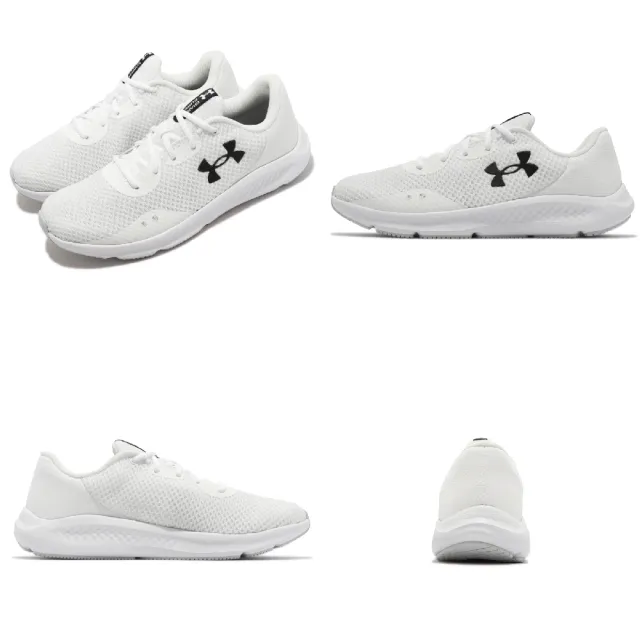【UNDER ARMOUR】慢跑鞋 Charged Pursuit 3 男鞋 白 輕量 緩震 路跑 運動鞋 馬拉松 UA(3024878102)