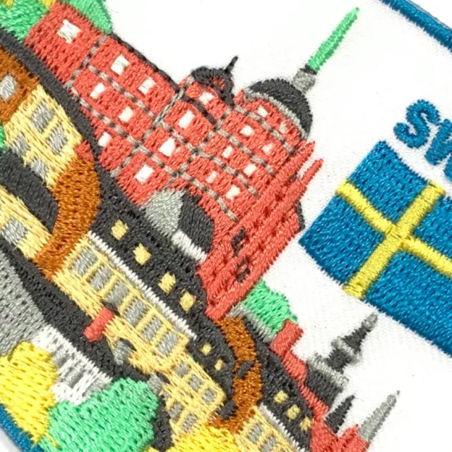 【A-ONE 匯旺】瑞典 斯德哥爾摩 景點 電繡背膠補丁 袖標 INS打卡地標 布標 布貼 補丁(NO.347)