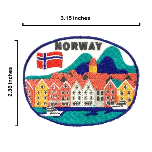 【A-ONE 匯旺】挪威 卑爾根 Bryggen 峽灣小鎮 彩色木屋 電繡士氣章 INS打卡地標(NO.348)