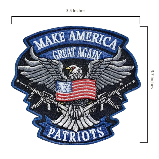 【A-ONE 匯旺】美國 愛國老鷹 向左 灰藍色 PATCH 刺繡背膠補丁 袖標 布標 布貼 補丁(NO.178A)