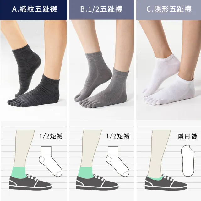 【SunFlower 三花】6雙組五趾襪(織紋五趾.襪子)