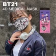 【LINE FRIENDS】BT21 音樂版 KF94 韓版醫療立體口罩 8入/盒(#單片包裝 #立體口罩 #KF94口罩 #台歐)