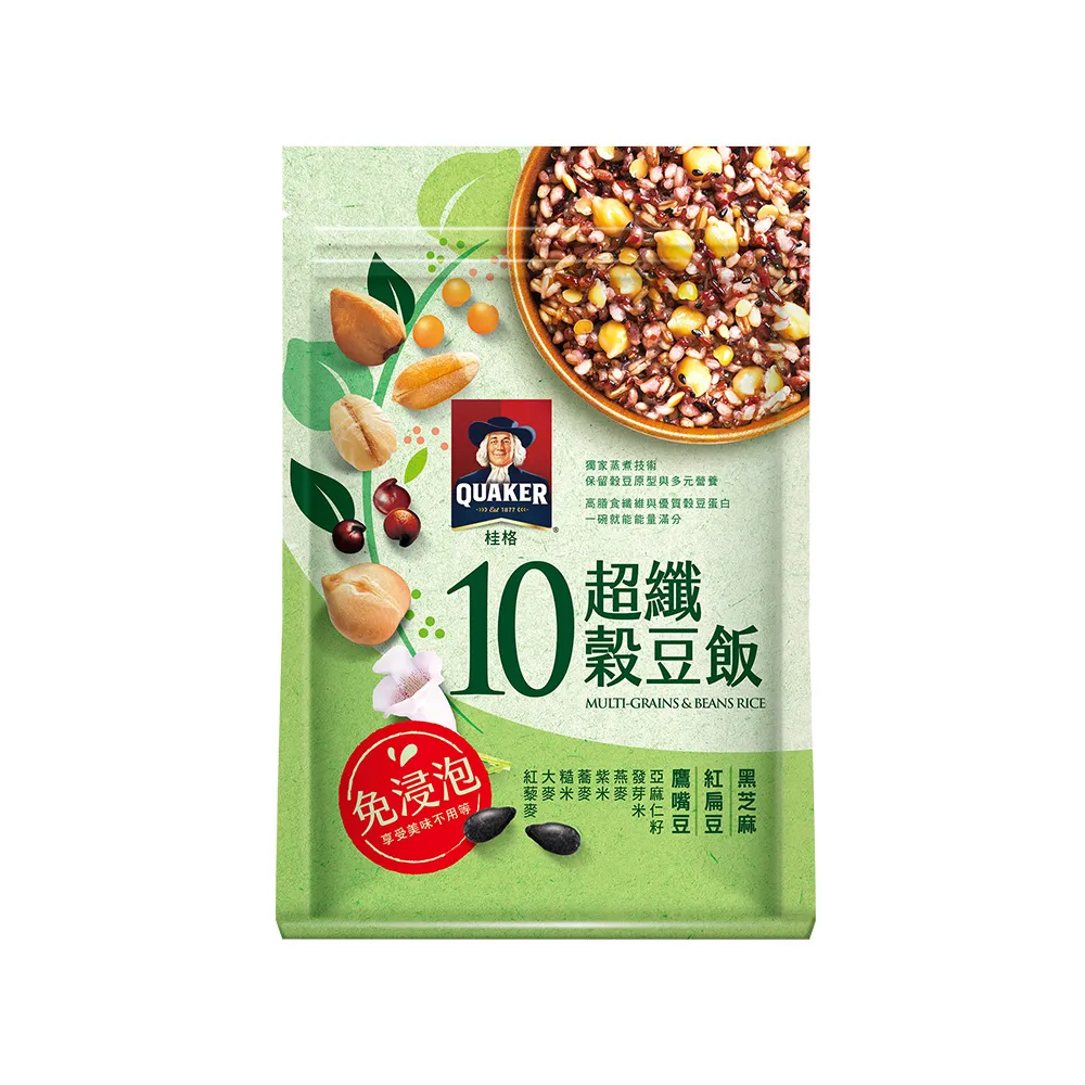 【QUAKER 桂格】免浸泡10超纖穀豆飯1000g