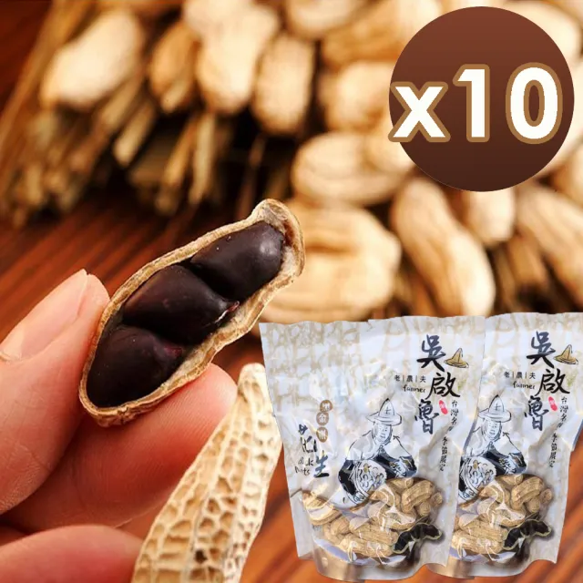 【喜笑花生】雲林元長吳啟魯黑金剛花生/隨手包x10包(160g/包)