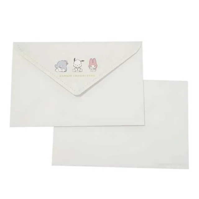 【小禮堂】Sanrio大集合 信紙組 《灰綠滿版款》(平輸品)
