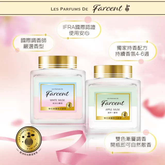 【Farcent 香水】室內香氛膏 擴香膏-蘋果麝香/櫻花麝香/純淨白麝香(150g)