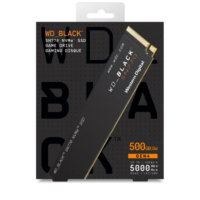 【Western Digital】黑標 SN770 500GB NVMe M.2 PCIe SSD(讀：5000MB/s 寫：4000MB/s)