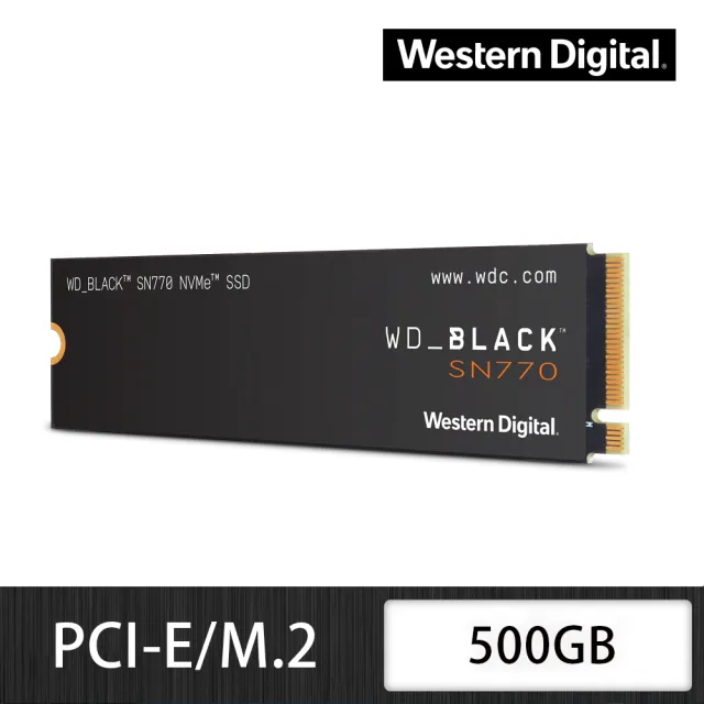 【Western Digital】黑標 SN770 500GB NVMe M.2 PCIe SSD(讀：5000MB/s 寫：4000MB/s)