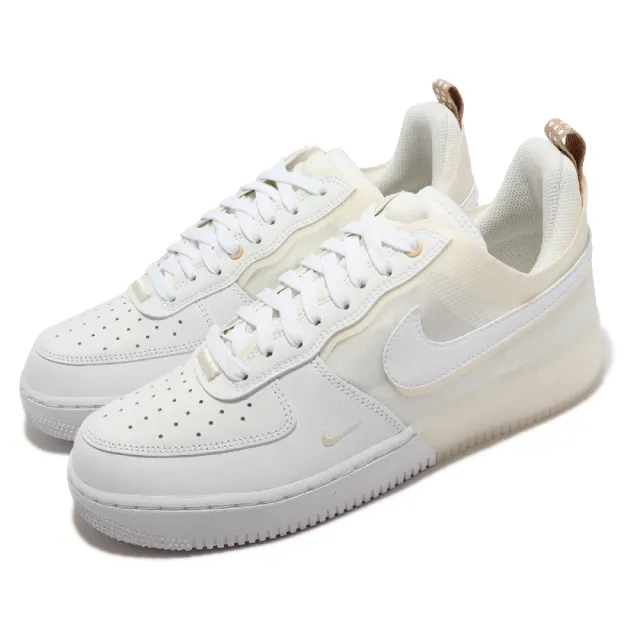 NIKE 耐吉】休閒鞋Air Force 1 React 男鞋白奶油白AF1 解構低筒低筒