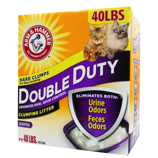 【ARM&HAMMER 鐵鎚】雙效加強除臭貓砂40LB-兩入組