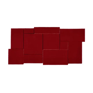 【山德力】ESPRIT羊毛地毯-素色質感方塊紅 70X140CM(客廳 書房 腳踏墊 床邊毯)