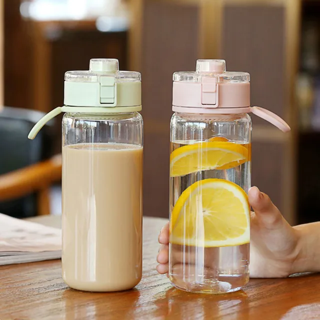 【優廚寶】時尚彈蓋運動水壺/兒童水壺/透明直飲水壺(600ml)