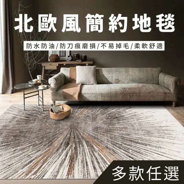 北歐風簡約時尚地毯(防刀痕磨損柔軟舒適 160*230cm)