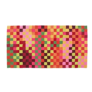 【山德力】ESPRIT地毯- 繽紛橘格 70X140CM(客廳 書房 腳踏墊 床邊毯)