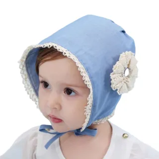 【Akiko Sakai】有機棉布蕾絲造型可愛公主造型寶寶帽(生日 送禮 禮物)