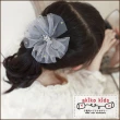 【Akiko Sakai】日本公主網沙多層立體大花造型兒童髮夾 -灰色(生日 送禮 禮物)