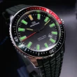 WAKMANN威克曼男錶型號WA00007(黑色錶面深綠色錶殼綠矽膠錶帶款)