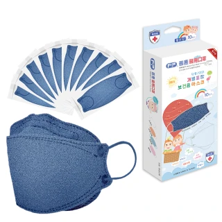 【普惠】韓版KF94魚型4D立體醫用口罩(兒童．丹寧藍10片/盒)