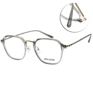 【MOLSION 陌森】光學眼鏡 肖戰配戴款 時尚鏡(透黑-銀 #MJ6119 B16)