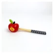 【小禮堂】Disney 迪士尼 小熊維尼 蘋果造型陶瓷筷架 《紅款》(平輸品)
