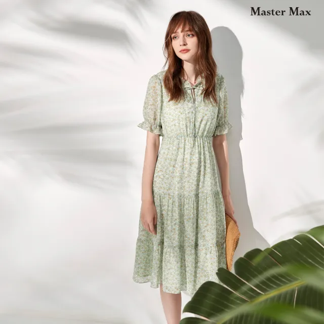 【Master Max】夏日浪漫款滿版碎花短袖長洋裝(8211010)