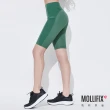 【Mollifix 瑪莉菲絲】高彈力訓練五分褲、瑜珈服、Legging(森綠)