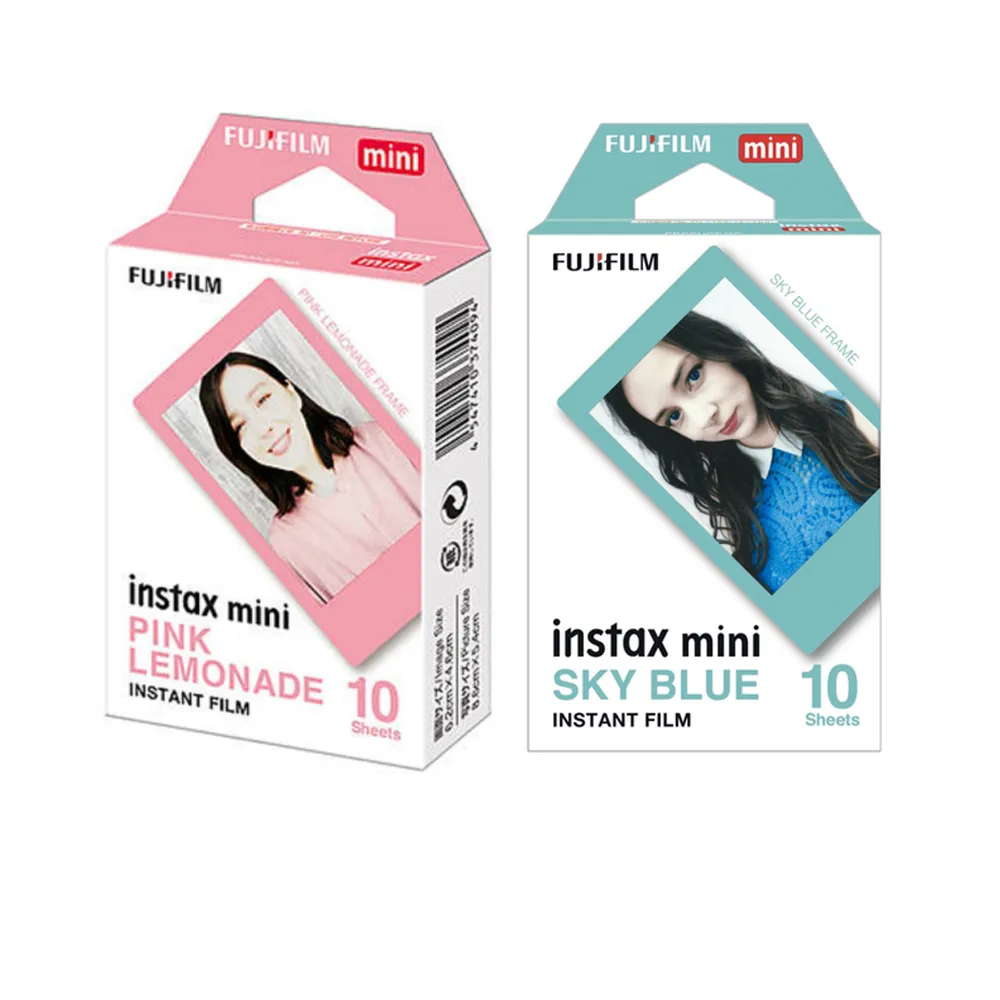 【FUJIFILM 富士】instax mini 卡通拍立得底片 2入組(粉框/天空藍)