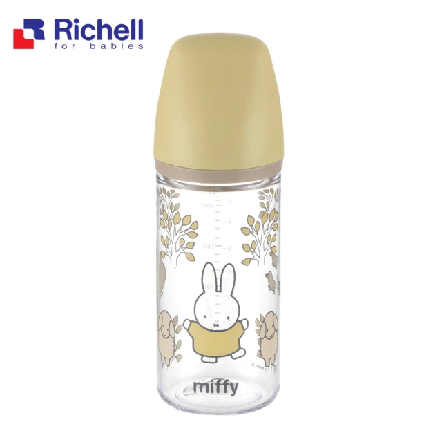 【Richell 利其爾】Miffy 米飛寬口奶瓶(240ML)