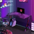 【居家生活Easy Buy】暗夜戰神RGB酷炫燈光碳纖桌面電競桌100CM(電腦桌 遊戲桌 辦公桌 書桌 工作桌)