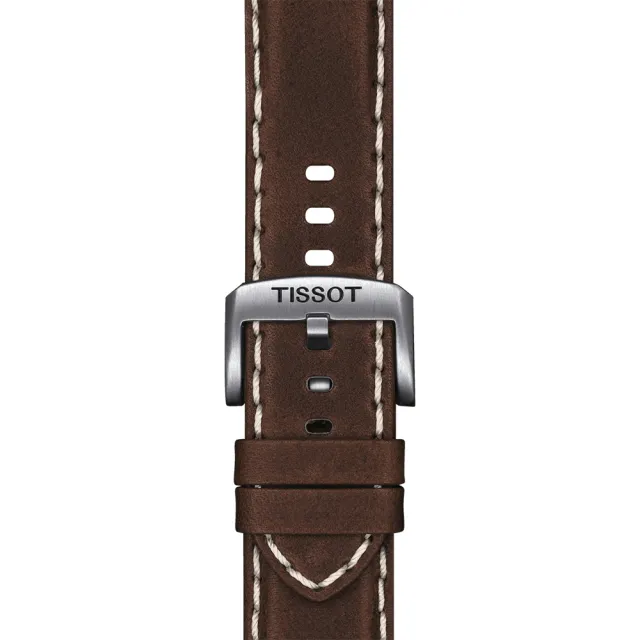【TISSOT 天梭】Supersport 石英手錶-黑x咖啡/44mm 送行動電源 畢業禮物(T1256101605100)