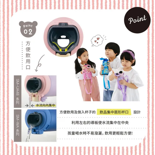 【ZOJIRUSHI 象印】小熊鎖定扣童用不銹鋼保溫杯-480ml(SM-UA48保溫瓶/保冰/環保杯)