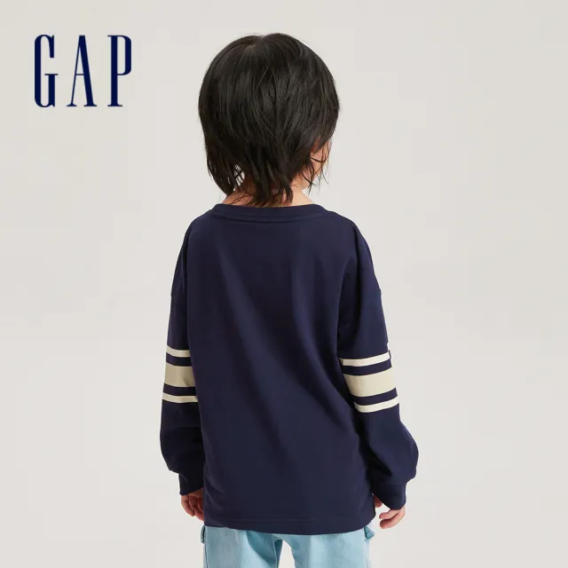 【GAP】男幼童裝 Logo純棉圓領長袖T恤-多色可選(784980)