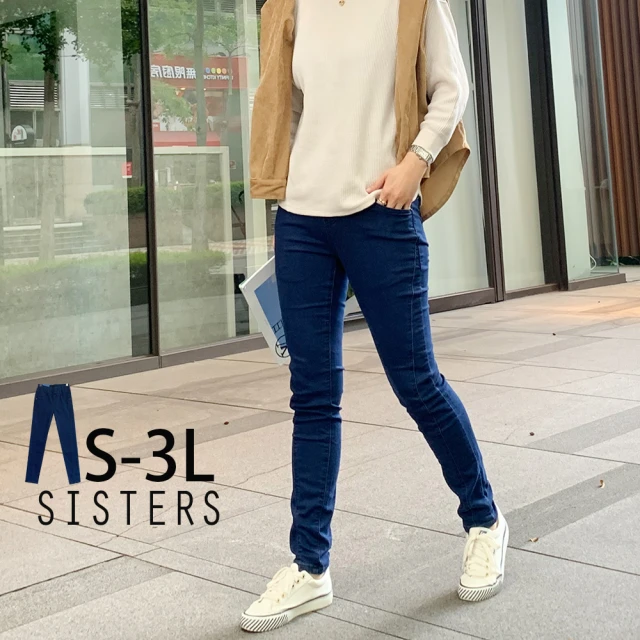 SISTERSSISTERS 現貨 修身彈力顯瘦窄管牛仔褲 內搭褲/S-3L(秋新品/牛仔長褲/長褲/女長褲/丹寧)