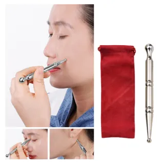 【全身舒暢】SPA按摩金屬點穴道撥筋棒-附收納袋(養生 面部 小巧 便攜 眼部 按摩 刮痧 美容)