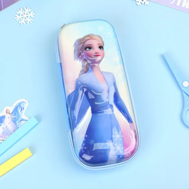 【Disney 迪士尼】冰雪奇緣系列3D立體繽紛色彩大容量硬殼筆袋鉛筆盒