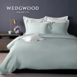 【WEDGWOOD】60支100%天絲素色兩用被枕套床包四件組-簡約灰綠(特大)