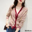 【MsMore】小香風V領長袖針織衫短版修身小外套#118904(紅)