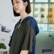 【gozo】曖昧色拼接連帽T恤(兩色)