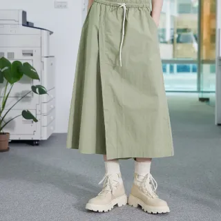 【gozo】斜片造型鬆緊褲裙(兩色)