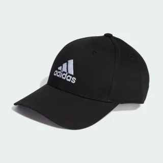 【adidas 愛迪達】帽子 棒球帽 運動帽 遮陽帽 BBALL CAP COT 黑 II3513