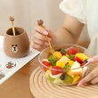 【LINE FRIENDS】熊大莎莉304不鏽鋼水果叉6入組(陶瓷罐+叉子)
