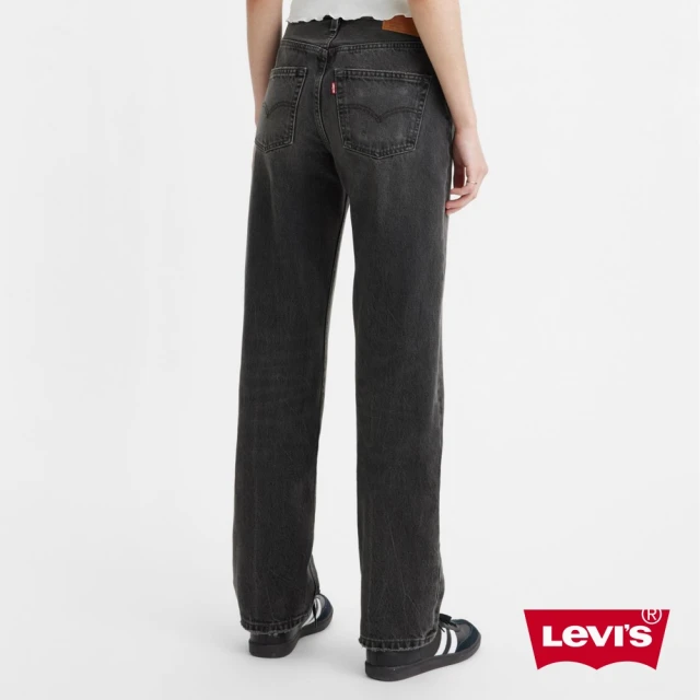 LEVIS 女款 501 90S高腰排釦直筒牛仔長褲 / 黑灰色水洗 及踝款 人氣新品