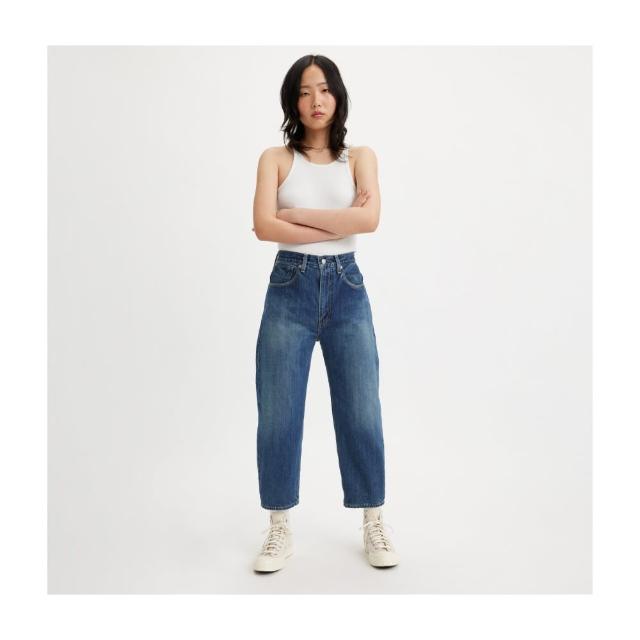 【LEVIS】MADE IN JAPAN MIJ日本製 女款 Barrel復古高腰繭型牛仔褲/深色刷白 熱賣單品 A5889-0001