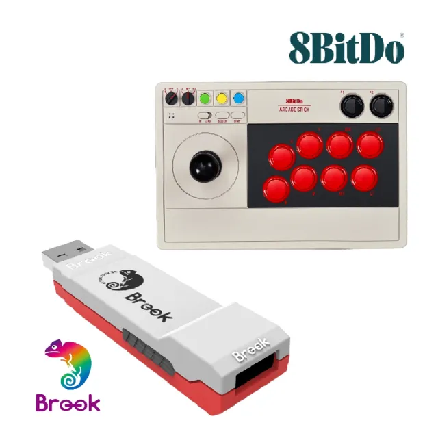 【8Bitdo】八位堂 V3街機搖桿 80FE+【Brook】有線格鬥轉接器WingmanFGC PC/PS5適用