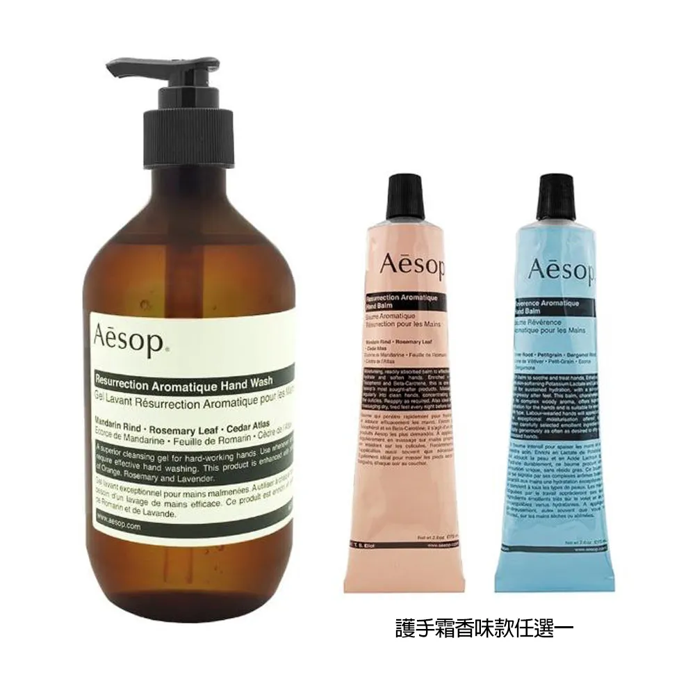 【Aesop】經典加倍柔嫩護手組(手部清潔露500ml+護手霜 75ml)