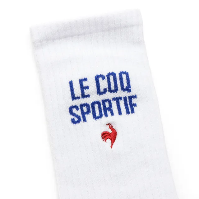 【LE COQ SPORTIF 公雞】中筒襪/運動襪/休閒襪 男女-經典紅藍白色-LWR03203