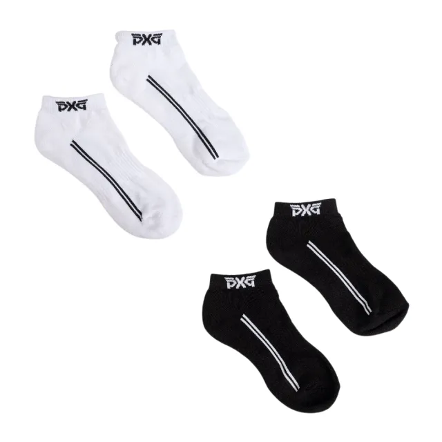 PXG Men's Jacquard Logo Ankle Socks in White