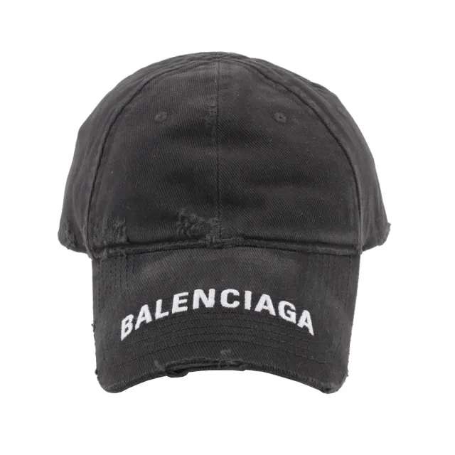 Balenciaga 巴黎世家 Logo 刺繡仿舊帽子/老帽(黑色)