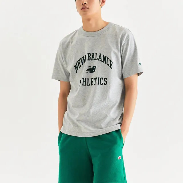 【NEW BALANCE】短T Athletics Tee NB 男女款 寬鬆 短袖 上衣 亞版 情侶裝 紐巴倫(WT33551NWG)